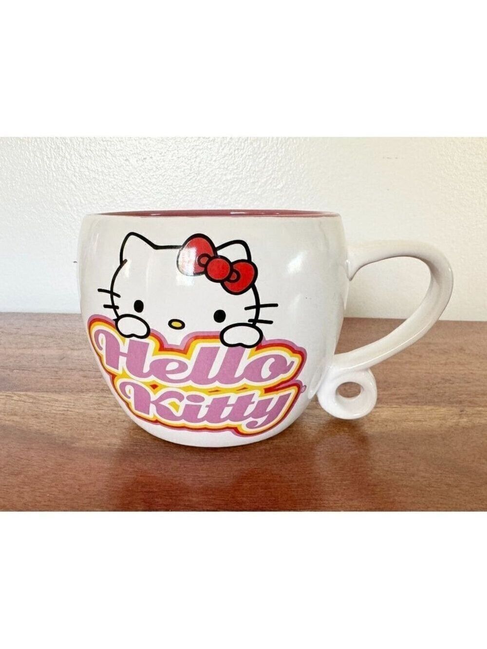 Hello Kitty Hearts Ceramic Coffee Cup With Loop Handle Mug For Tea, Espresso, Co